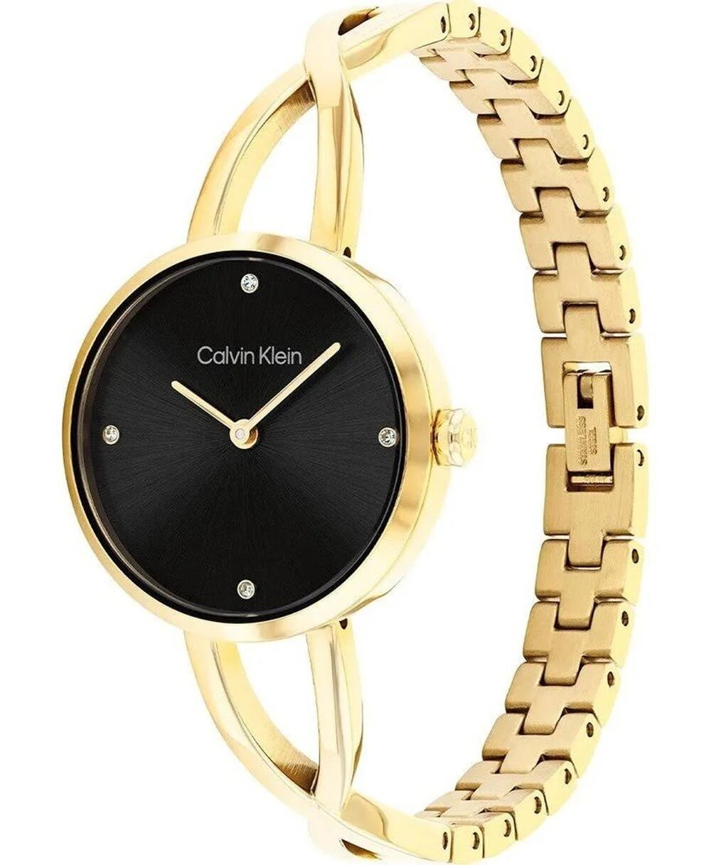 Calvin Klein Women's Sculpted Embrace Crystal Accent Stainless Steel Bracelet...
